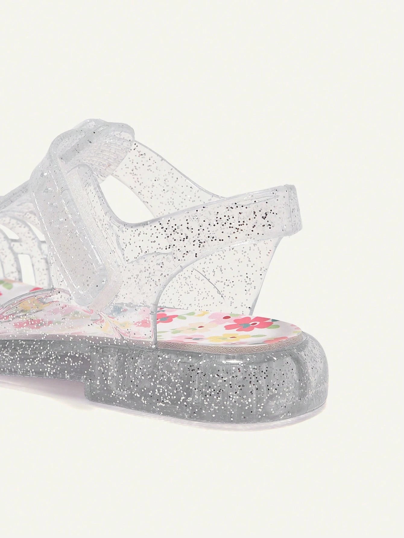 Cozy Pixies A Pair Of Summer Fashion Versatile Cute Fun Flower Princess Transparent Color Soft Comfortable Beach Crystal Plaid Pastoral Soft Bottom Flat Baby Sandals