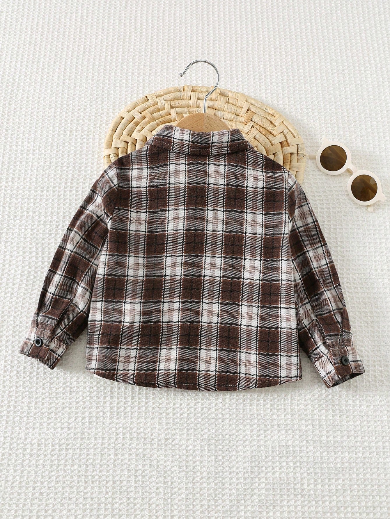 Cozy Pixies Baby Boy Retro British Style Colorful Plaid Collar Long Sleeve Cardigan Jacket