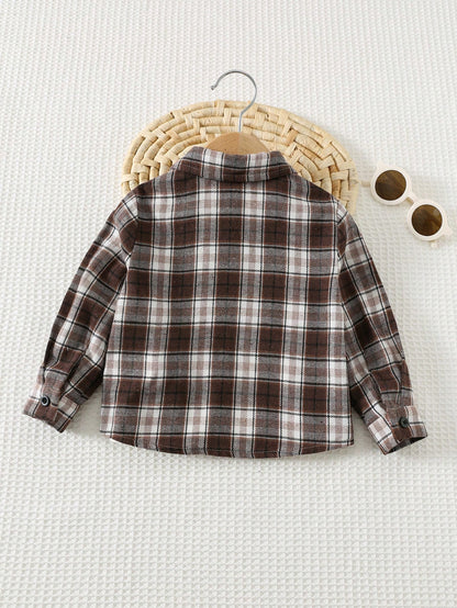Cozy Pixies Baby Boy Retro British Style Colorful Plaid Collar Long Sleeve Cardigan Jacket