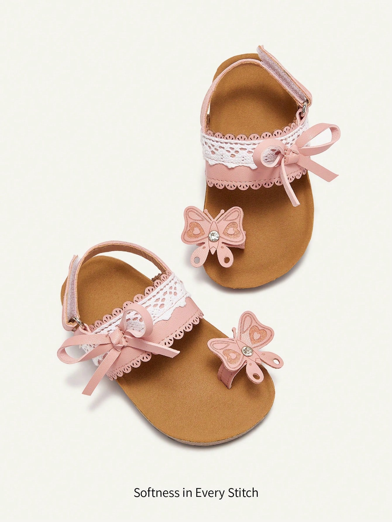 Cozy Pixies Fashionable & Cute Butterfly Open Toe Casual Flat Sandals For Toddler Girls