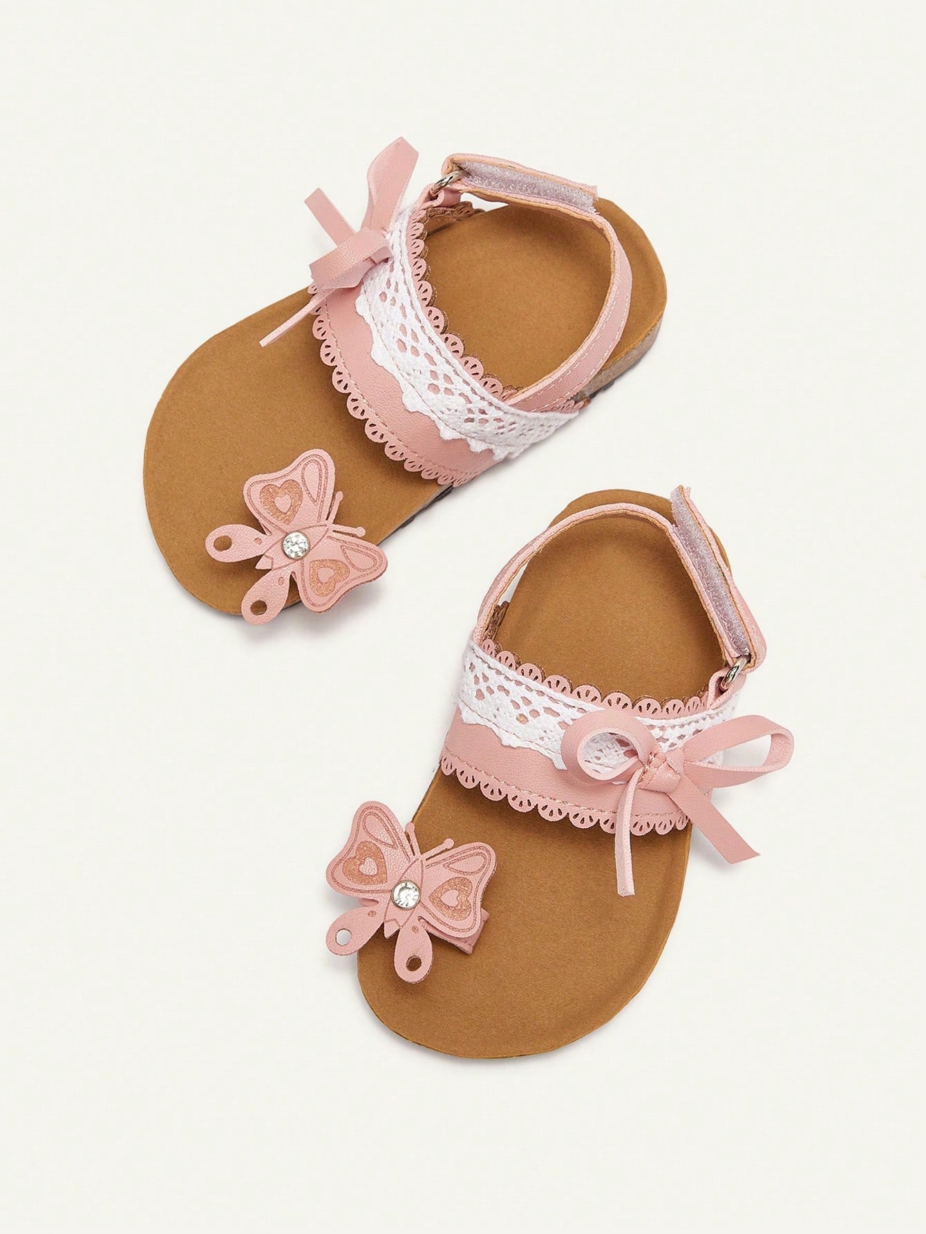 Cozy Pixies Fashionable & Cute Butterfly Open Toe Casual Flat Sandals For Toddler Girls