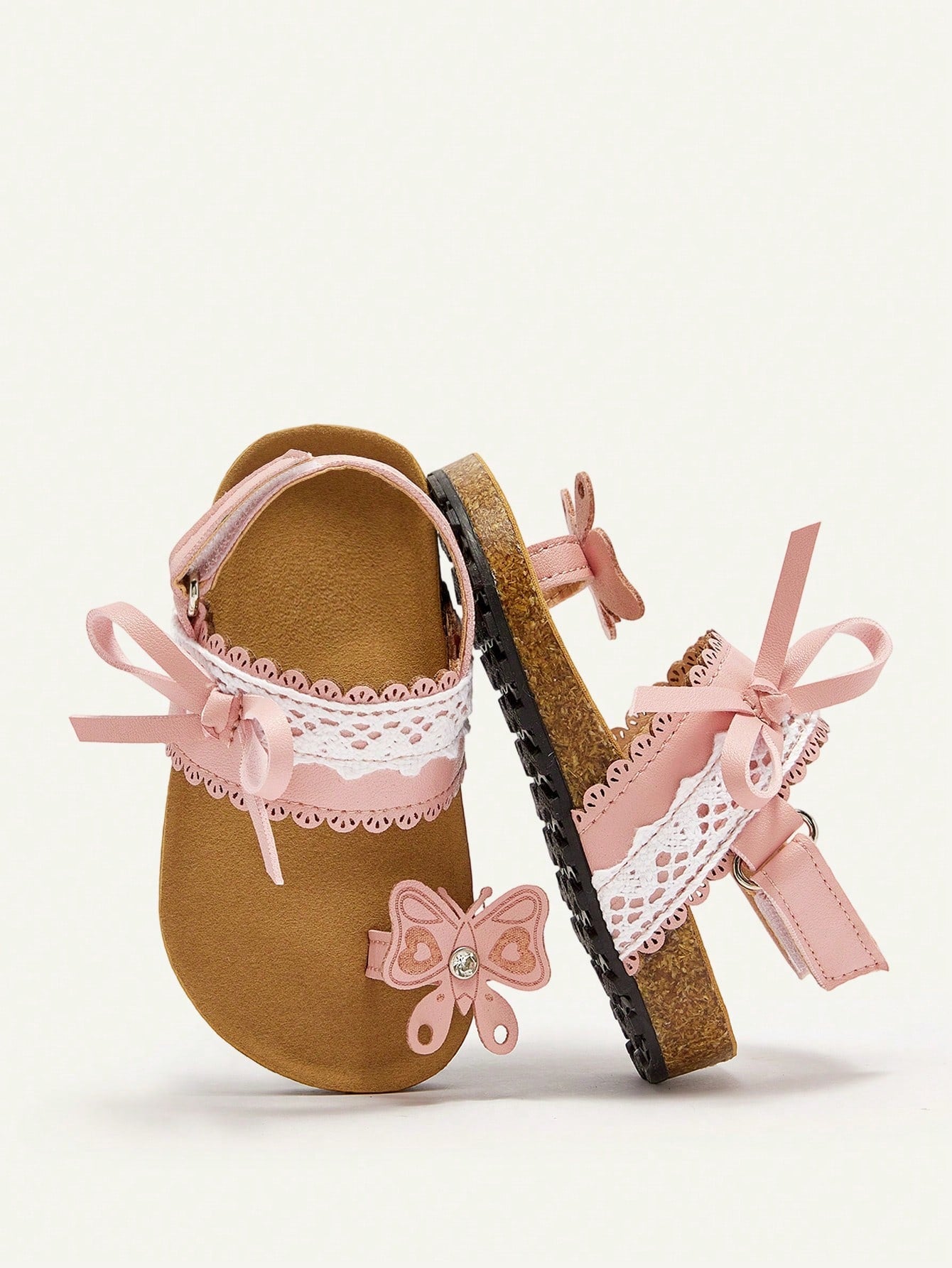 Cozy Pixies Fashionable & Cute Butterfly Open Toe Casual Flat Sandals For Toddler Girls