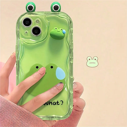 Cream Border Pink Rabbit Green Frog Brown Bear Case Made From-Friendly Materials And Featuring An Antibacterial Coating-A Thoughtful Gift For Her; An Ideal Choice For Birthdays, Christmas, Halloween