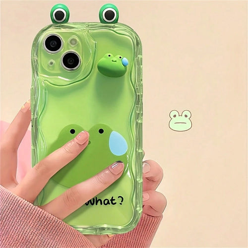Cream Border Pink Rabbit Green Frog Brown Bear Case Made From-Friendly Materials And Featuring An Antibacterial Coating-A Thoughtful Gift For Her; An Ideal Choice For Birthdays, Christmas, Halloween