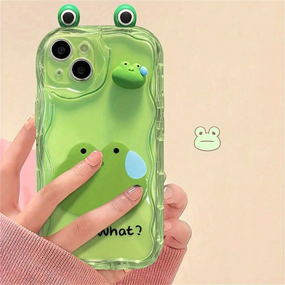 Cream Border Pink Rabbit Green Frog Brown Bear Case Made From-Friendly Materials And Featuring An Antibacterial Coating-A Thoughtful Gift For Her; An Ideal Choice For Birthdays, Christmas, Halloween