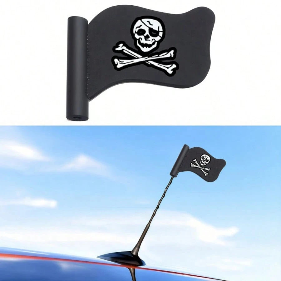 Creative Car Antenna Ornament, Pirate Flag Design With Unique Personalized, Easily Shape Your Car's Distinctive Style
