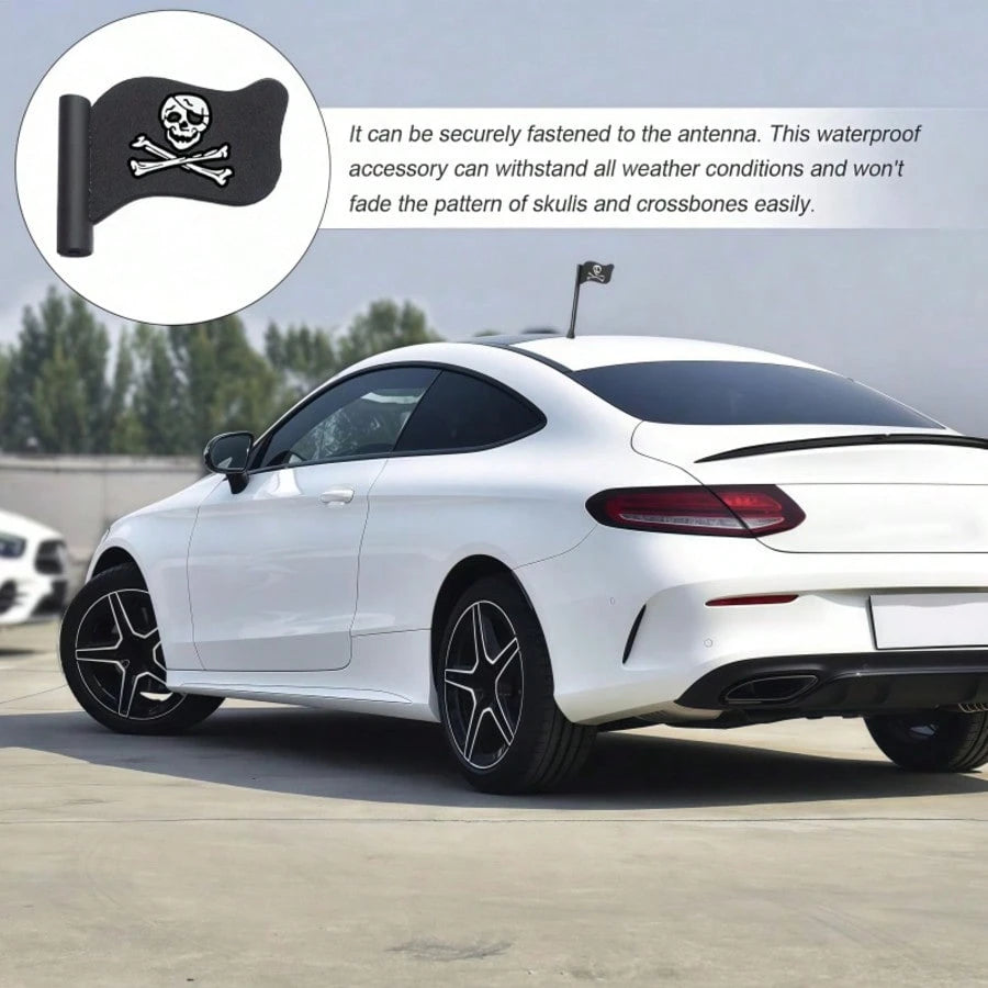 Creative Car Antenna Ornament, Pirate Flag Design With Unique Personalized, Easily Shape Your Car's Distinctive Style