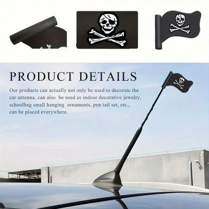 Creative Car Antenna Ornament, Pirate Flag Design With Unique Personalized, Easily Shape Your Car's Distinctive Style