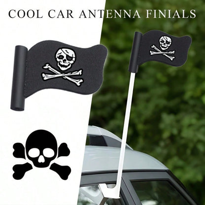 Creative Car Antenna Ornament, Pirate Flag Design With Unique Personalized, Easily Shape Your Car's Distinctive Style