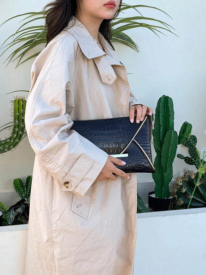 Crocodile Pattern, Marble Pattern, Minimalist, Fashionable, Casual PU, Solid Color Clutch Envelope Bag, Elegant Clutch Bag For Women, Fashionable Clutch Bags For Woman, Wedding
