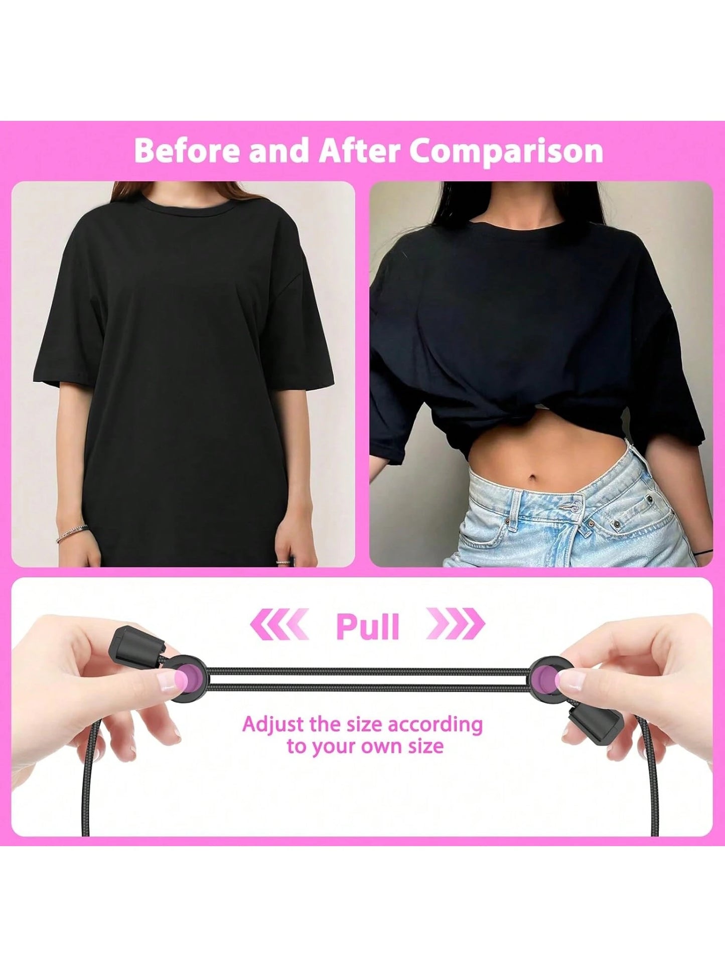 Crop Tuck Adjustable Band, Crop Tuck Tool For Sweater And Shirt, Belly Leaking Crop Tuck Band, The Elastic Band To Change The Style Of Your Tops(1pc)