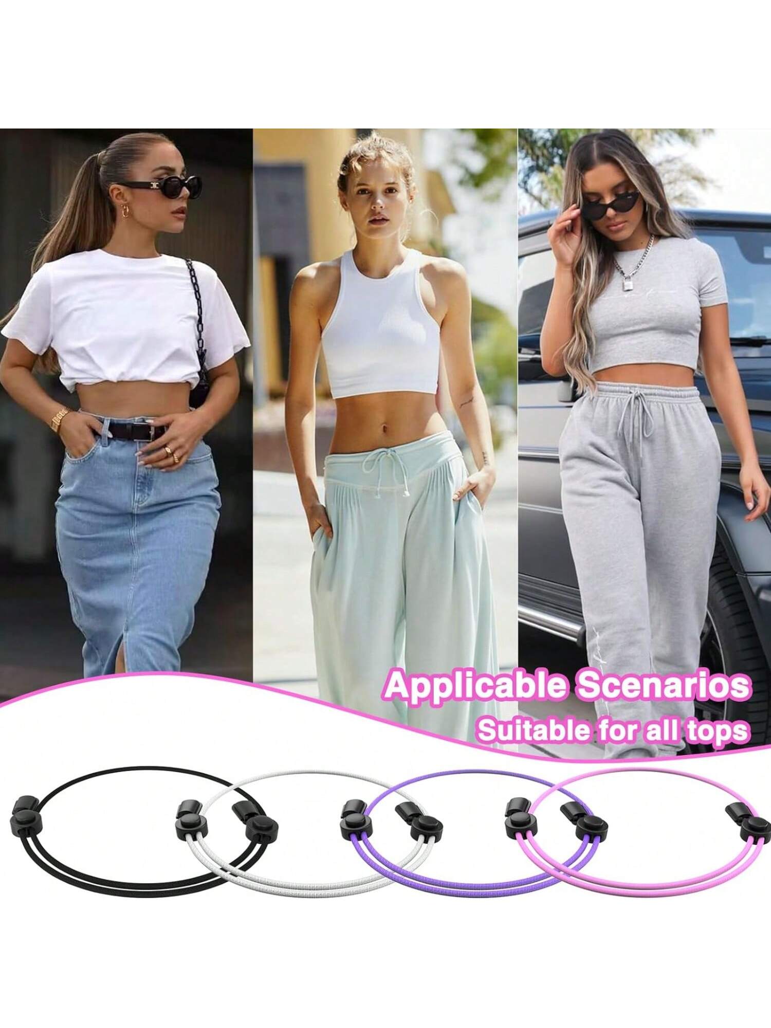 Crop Tuck Adjustable Band, Crop Tuck Tool For Sweater And Shirt, Belly Leaking Crop Tuck Band, The Elastic Band To Change The Style Of Your Tops(1pc)