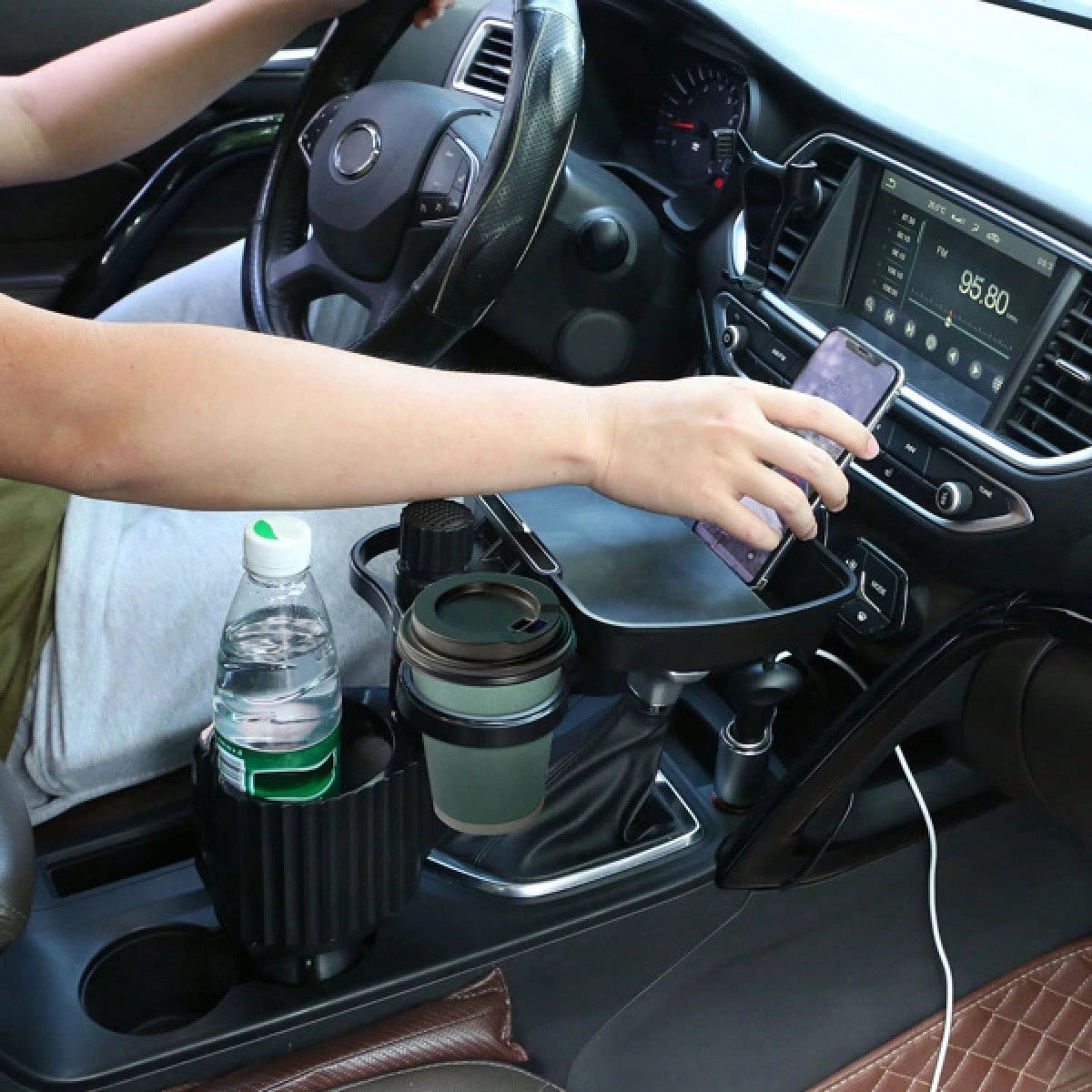 Cup Holder Expander For Car, Multifunction Car Drink Expander Adapter, Mount Extender With 360° Rotating Adjustable Base Extra Cup Holders For Most Cups