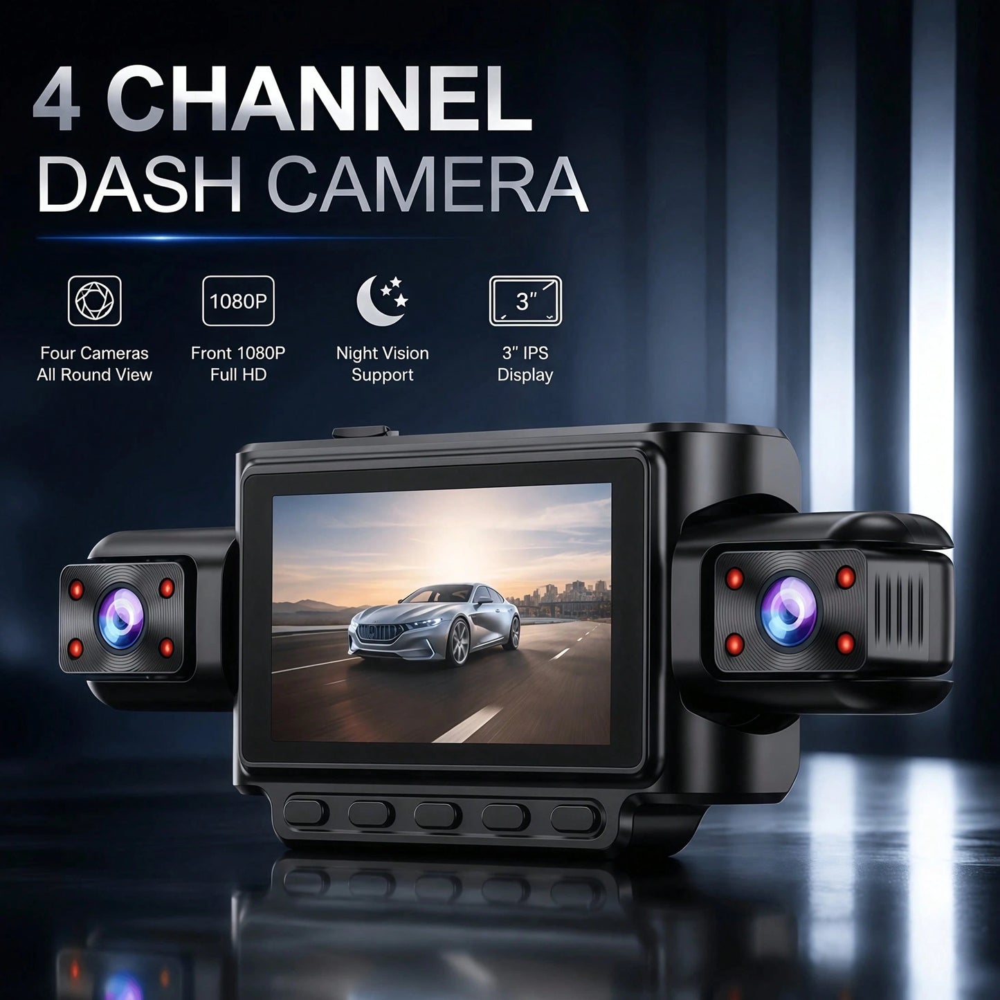 Curear Dashcam + 3-In-1 Data Cable Dashcam