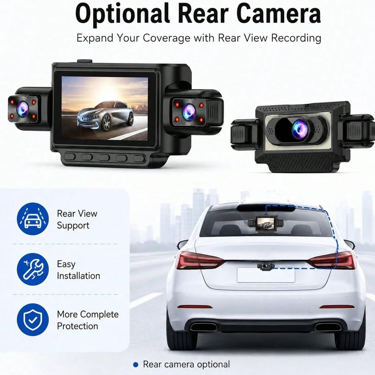Curear Dashcam + 3-In-1 Data Cable Dashcam