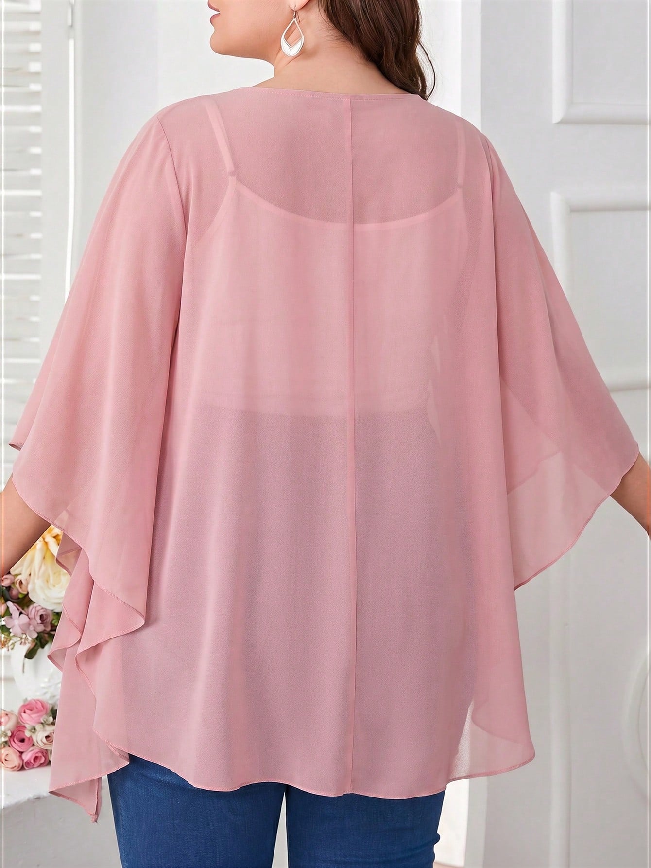 CURVE+ Plus Size Basic Batwing Sleeve Kimono