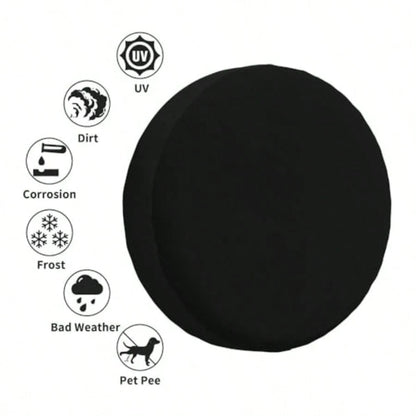 Custom Spare Tire Cover, Waterproof Dust-Proof 14-17 Inch Universal Fit, Personalized Polyester Wheel Protector With Your Logo/Photo/Text For SUV Trailer RV, 16In PureBlack