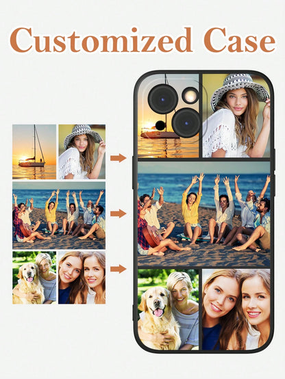 Customized 5-Photos Couples/Family/Pet/Travel Design Shockproof Airbag Phone Case Compatible With 11 Pro/13 Pro/15 Pro Max, Cute, Kawaii, Personalized, Ideal Gifts For Him, Ideal Gifts For Her, Mother