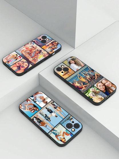 Customized 5-Photos Couples/Family/Pet/Travel Design Shockproof Airbag Phone Case Compatible With 11 Pro/13 Pro/15 Pro Max, Cute, Kawaii, Personalized, Ideal Gifts For Him, Ideal Gifts For Her, Mother