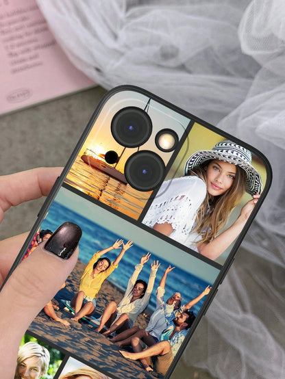 Customized 5-Photos Couples/Family/Pet/Travel Design Shockproof Airbag Phone Case Compatible With 11 Pro/13 Pro/15 Pro Max, Cute, Kawaii, Personalized, Ideal Gifts For Him, Ideal Gifts For Her, Mother