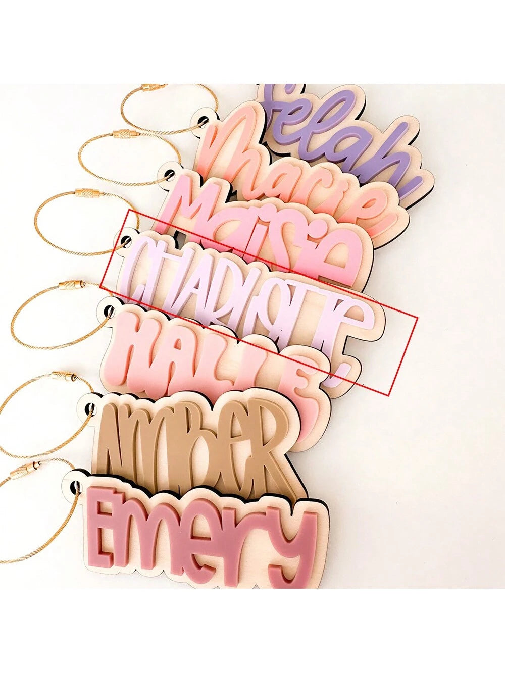 Customized Acrylic Keychains And Backpack Name Tags, Personalized 3D Bag Tags For Diaper Bags And Suitcases, Unique Travel Bag Accessories And Charms, Y2k Bag Charm