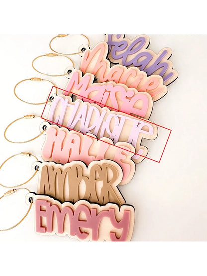 Customized Acrylic Keychains And Backpack Name Tags, Personalized 3D Bag Tags For Diaper Bags And Suitcases, Unique Travel Bag Accessories And Charms, Y2k Bag Charm