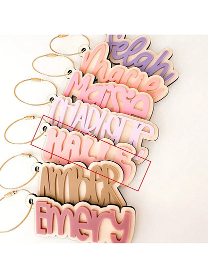 Customized Acrylic Keychains And Backpack Name Tags, Personalized 3D Bag Tags For Diaper Bags And Suitcases, Unique Travel Bag Accessories And Charms, Y2k Bag Charm