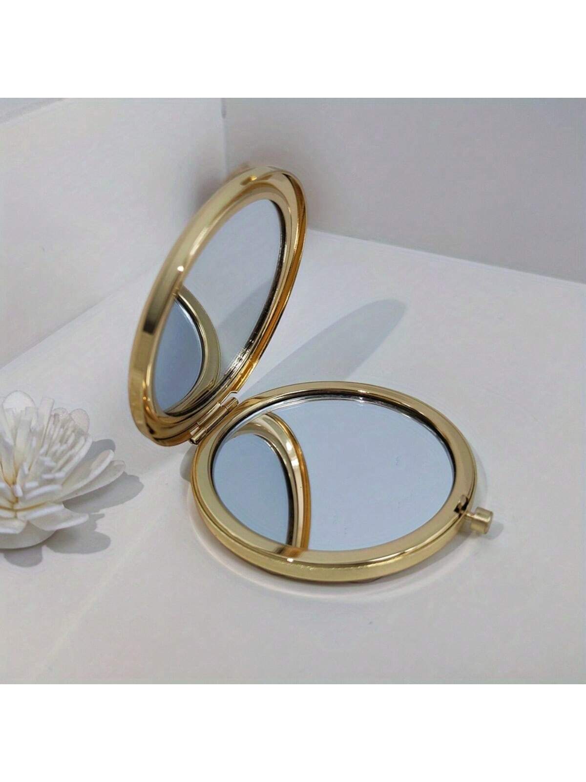 Customized Engraved Mini Makeup Mirror- Stainless Steel Material, Personalized Pocket Makeup Mirror With Magnifying Function- Monogram Engraving, Compact Travel Mirror