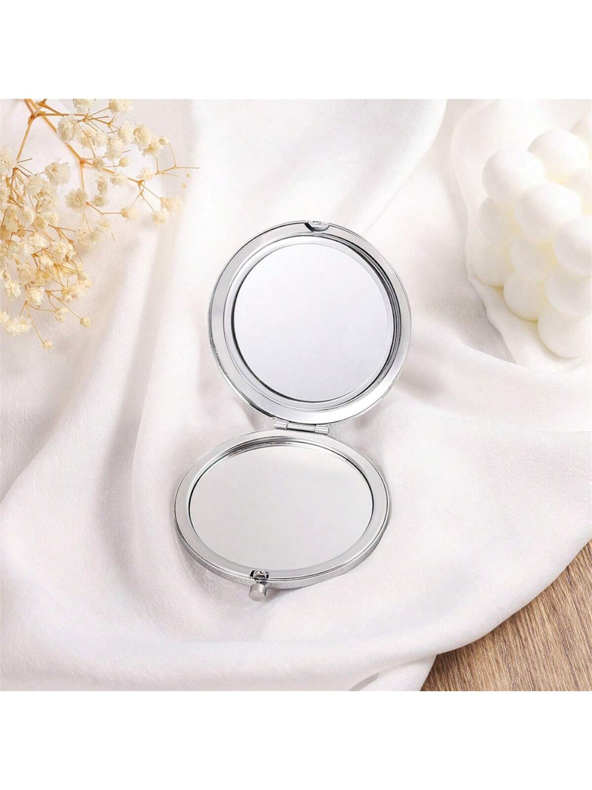 Customized Engraved Mini Makeup Mirror- Stainless Steel Material, Personalized Pocket Makeup Mirror With Magnifying Function- Monogram Engraving, Compact Travel Mirror