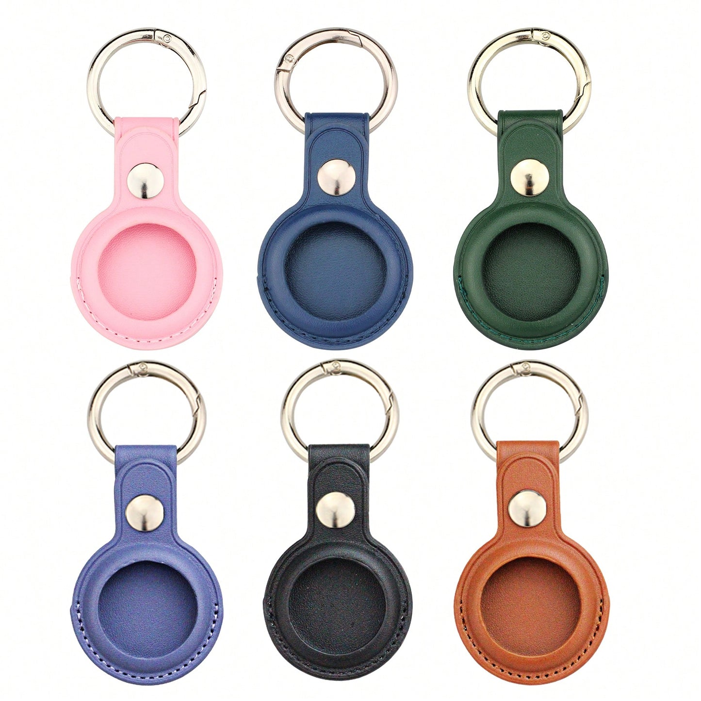 Customized Faux Leather Initials Keychain Case, Personalized Monogrammed Key Holder, Secure Fashionable Keychain Accessory For AirTags