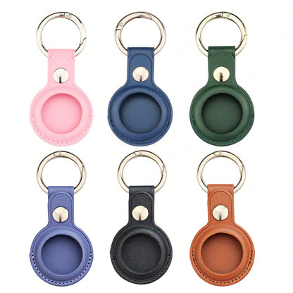 Customized Faux Leather Initials Keychain Case, Personalized Monogrammed Key Holder, Secure Fashionable Keychain Accessory For AirTags