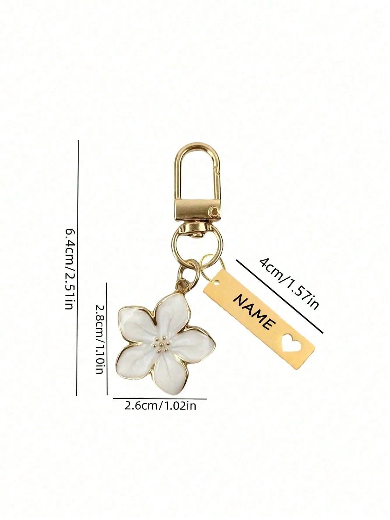 Customized Metal Sakura Flower Keychain, Personalized Stainless Steel Engraved Key Ring, Sakura Bag Accessory, Floral Bag Charms