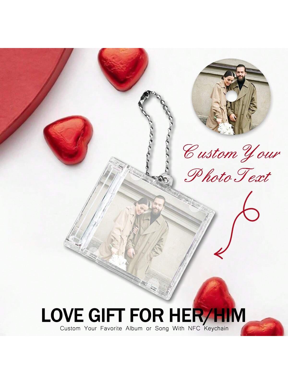 Customized Mini CD Bag Charm Keychain With NFC Function/Personalized Music Gift- Vintage Style/Spotify Mini CD Keychain/Christmas Gift/Customized Gift/Bag Accessory, Multi-Functional, Lightweight, Ve