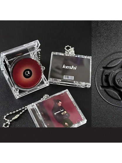 Customized Mini CD Bag Charm Keychain With NFC Function/Personalized Music Gift- Vintage Style/Spotify Mini CD Keychain/Christmas Gift/Customized Gift/Bag Accessory, Multi-Functional, Lightweight, Ve