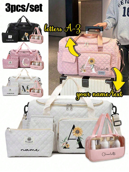 Customized Name Travel Bag, Personalized Handbag, Shoulder Bag, Crossbody Bag, Gym Bag, Overnight Bag, Multi-Pocket Multipurpose Shoe Bag With Wet And Dry Separation, Toiletry Bag, Ideal For Gym, Work