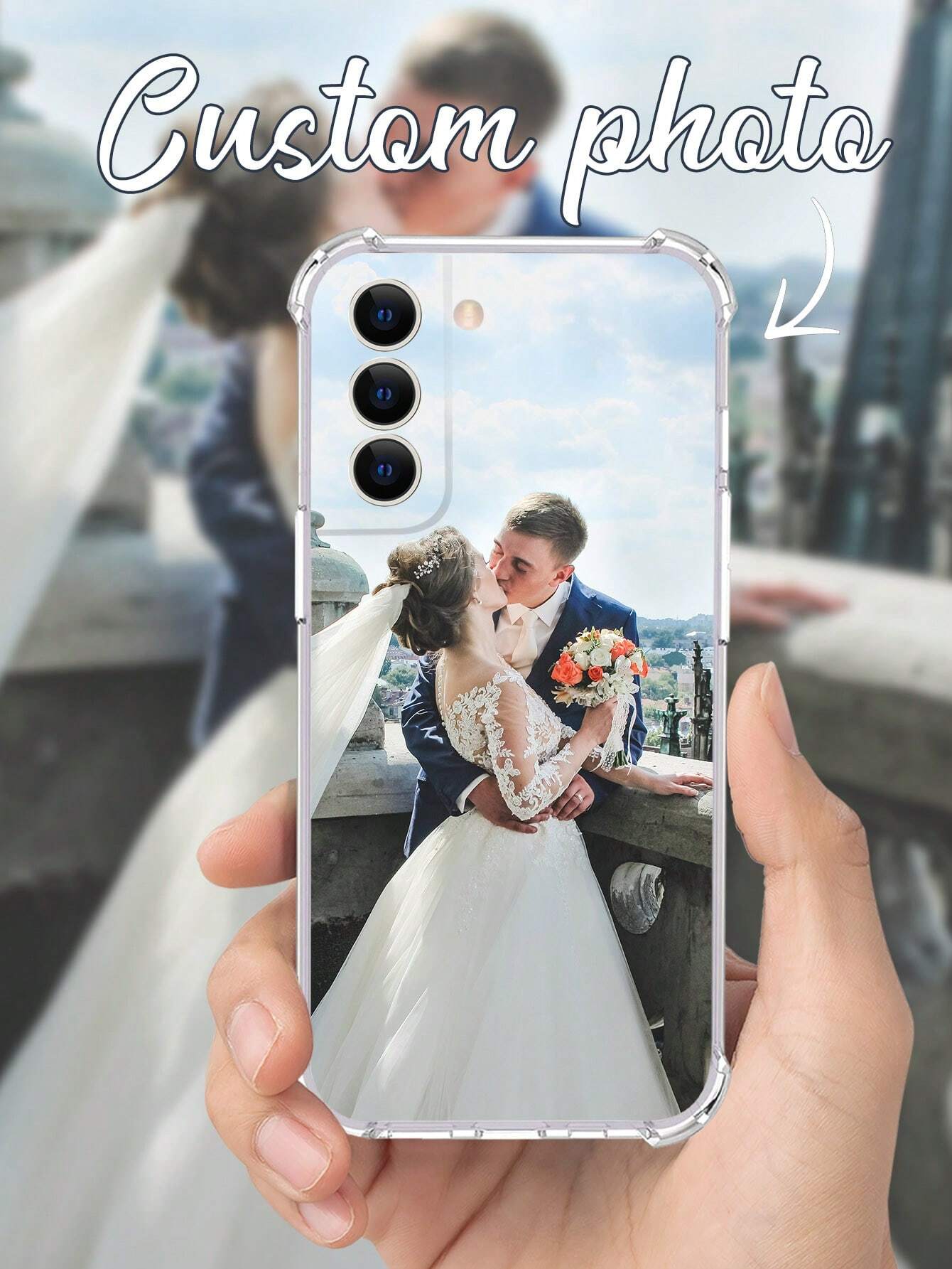Customized Photo DIY Phone Case Thick Shockproof Protective For S21 S22 S23 S24 A12 A13 A14 A15 A21s XR 11 13 15 16 Pro Max, Personalized Halloween Wedding Anniversary Birthday Gift For Him Her, Aesth
