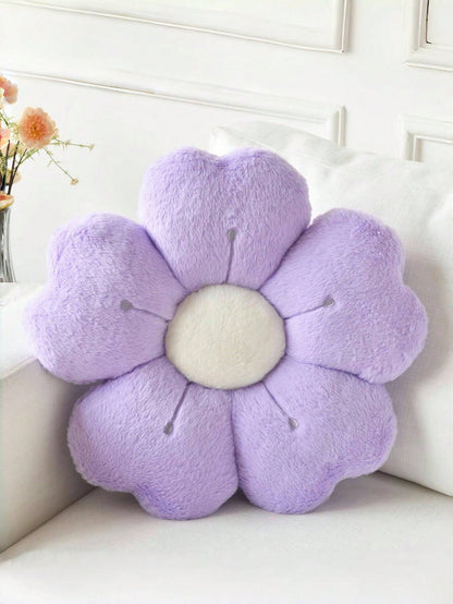 Cute Daisy Flower Plush Throw Pillow, Soft Faux Fur Cushion, Suitable For Sofa, Bedroom And Living Room, Perfect For Christmas And New Year Home Decor, Also An Excellent Christmas Gift For Family And