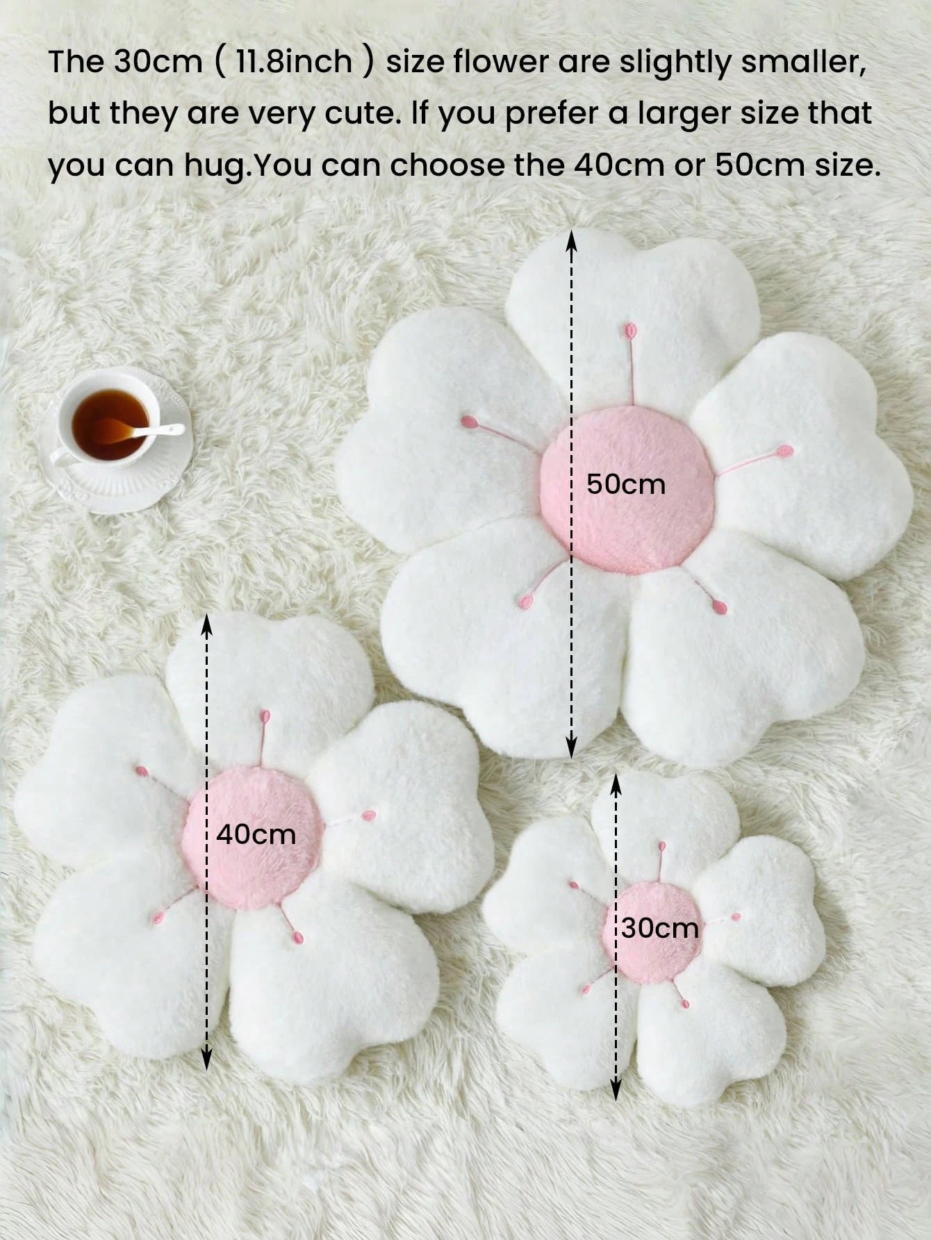 Cute Daisy Flower Plush Throw Pillow, Soft Faux Fur Cushion, Suitable For Sofa, Bedroom And Living Room, Perfect For Christmas And New Year Home Decor, Also An Excellent Christmas Gift For Family And