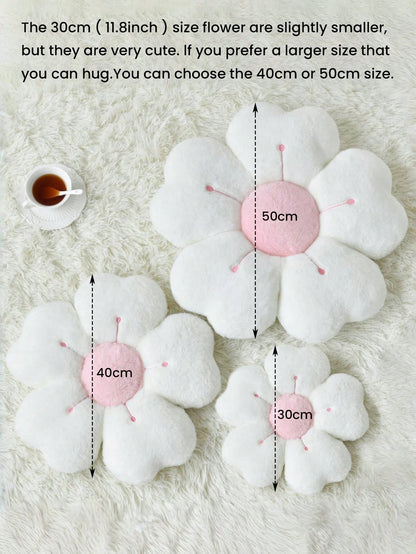 Cute Daisy Flower Plush Throw Pillow, Soft Faux Fur Cushion, Suitable For Sofa, Bedroom And Living Room, Perfect For Christmas And New Year Home Decor, Also An Excellent Christmas Gift For Family And