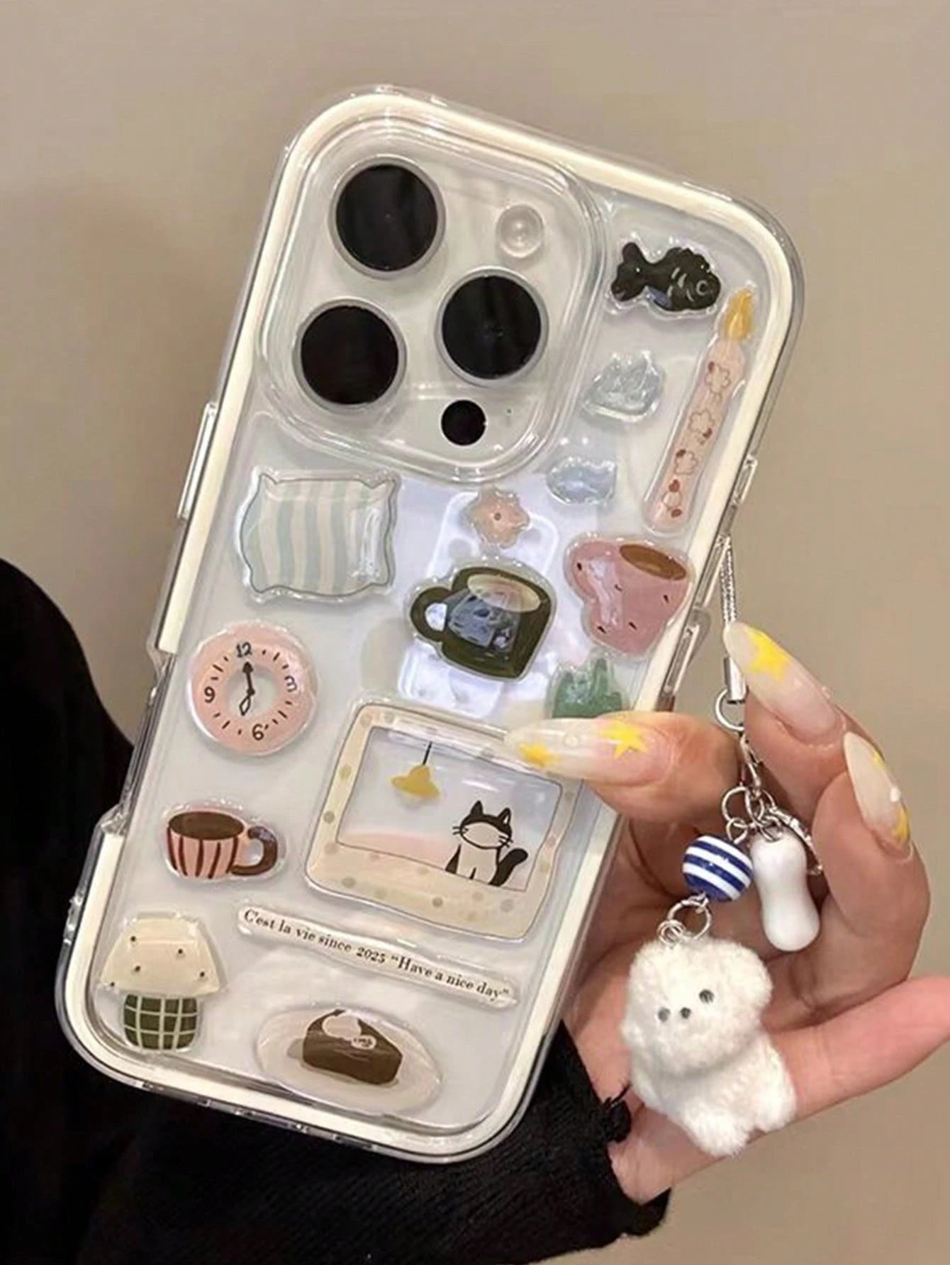 Cute DIY Phone Case Fashion Phone Cases Cute Fashion DIY Phone Shockproof Case Transparent Snowman Tree Illustration Shock-Proof Cover Compatible With IPhone 17 Air 16 Pro Max 15 14 13 12 11 Pro Max D