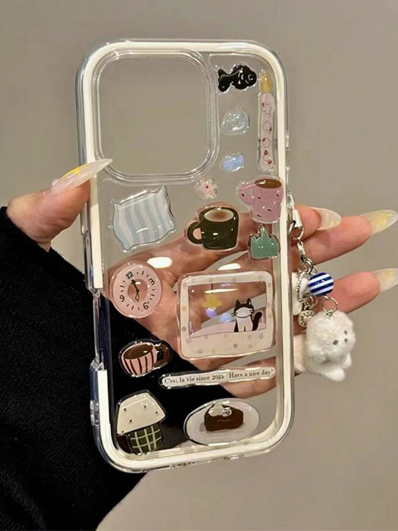 Cute DIY Phone Case Fashion Phone Cases Cute Fashion DIY Phone Shockproof Case Transparent Snowman Tree Illustration Shock-Proof Cover Compatible With IPhone 17 Air 16 Pro Max 15 14 13 12 11 Pro Max D