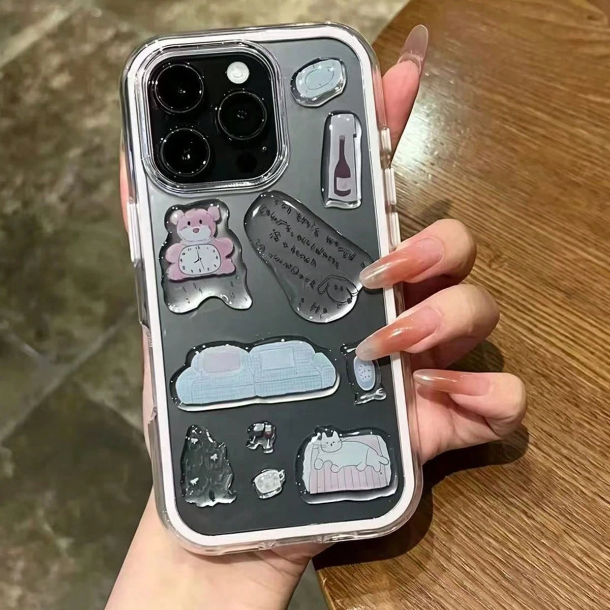Cute DIY Phone Case Fashion Phone Cases Cute Fashion DIY Phone Shockproof Case Transparent Snowman Tree Illustration Shock-Proof Cover Compatible With IPhone 17 Air 16 Pro Max 15 14 13 12 11 Pro Max D