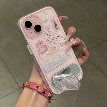 Cute DIY Phone Case Fashion Phone Cases Cute Fashion DIY Phone Shockproof Case Transparent Snowman Tree Illustration Shock-Proof Cover Compatible With IPhone 17 Air 16 Pro Max 15 14 13 12 11 Pro Max D