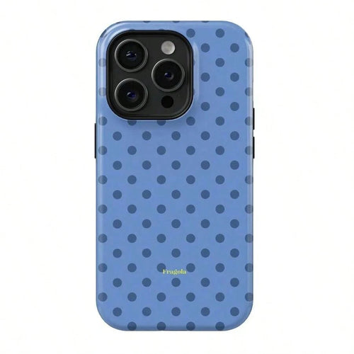 Cute Jeans FRAGOLA Case| Blue Denim Polka Dot Minimal Cover For 17- 11 Pro Max| High Quality| Teenage Girl Gift