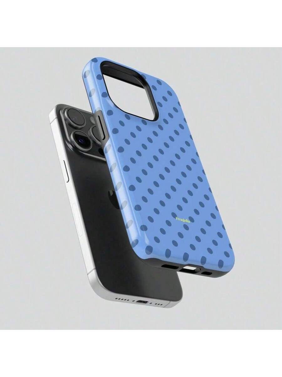 Cute Jeans FRAGOLA Case| Blue Denim Polka Dot Minimal Cover For 17- 11 Pro Max| High Quality| Teenage Girl Gift