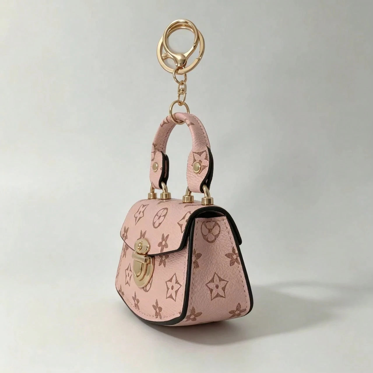 Cute Mini Bag Charm Coin Purse, Colorful Printed Keychain Bag, Portable Mini Handbag Pouch, Small Storage Wallet Accessory For Women