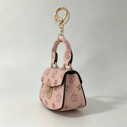 Cute Mini Bag Charm Coin Purse, Colorful Printed Keychain Bag, Portable Mini Handbag Pouch, Small Storage Wallet Accessory For Women