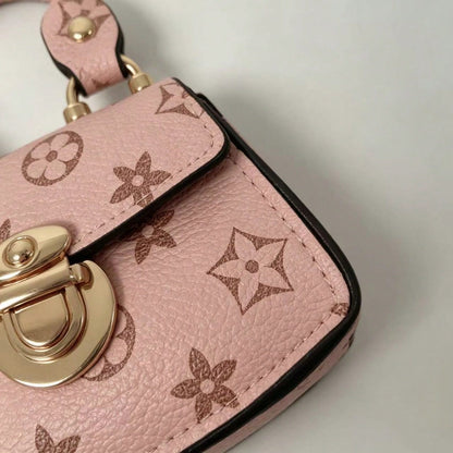 Cute Mini Bag Charm Coin Purse, Colorful Printed Keychain Bag, Portable Mini Handbag Pouch, Small Storage Wallet Accessory For Women