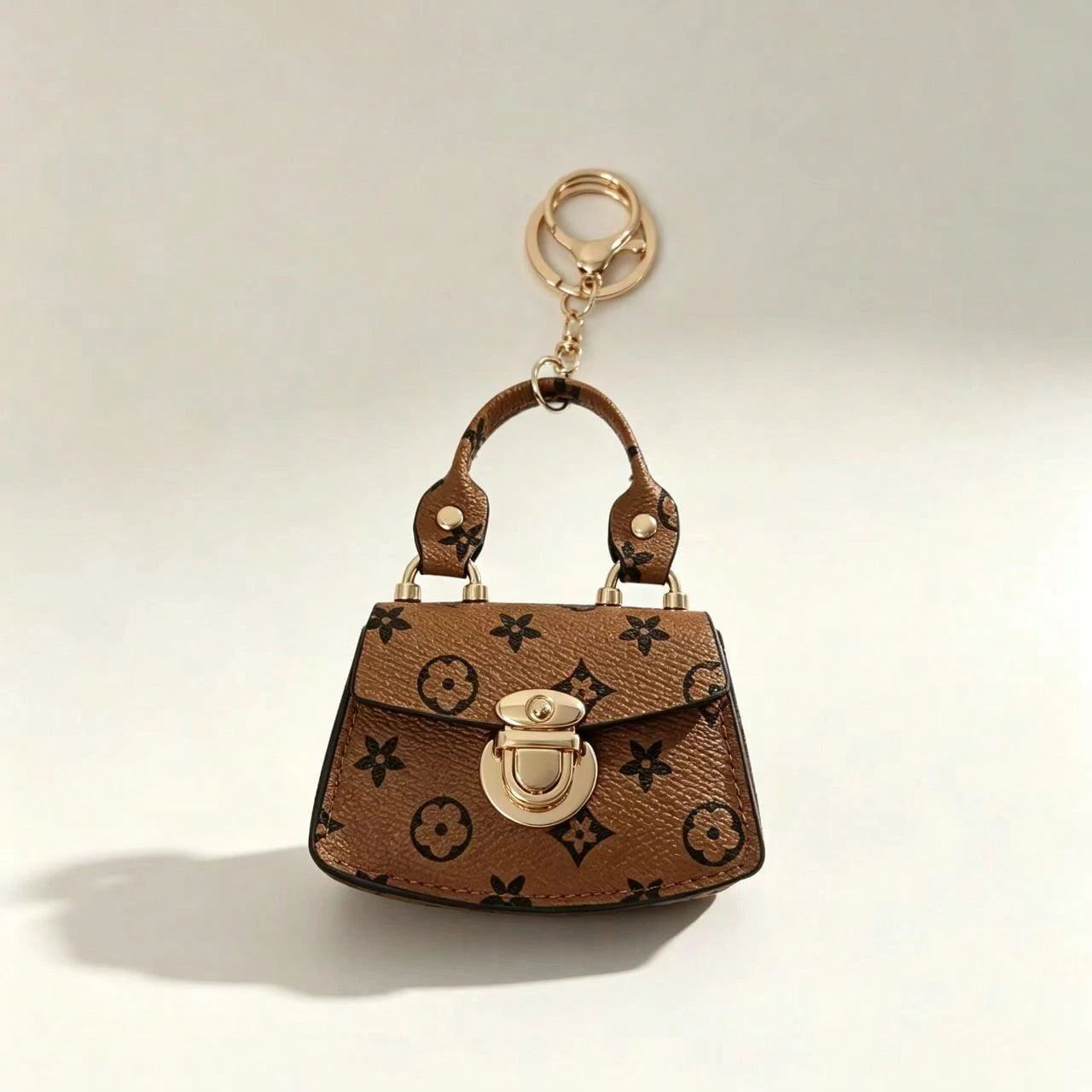 Cute Mini Bag Charm Coin Purse, Colorful Printed Keychain Bag, Portable Mini Handbag Pouch, Small Storage Wallet Accessory For Women