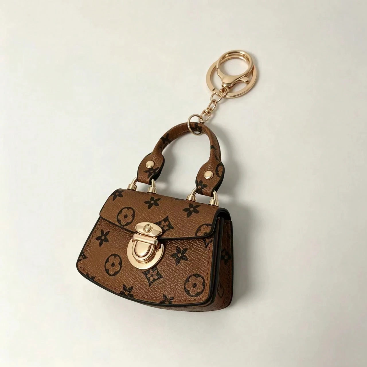 Cute Mini Bag Charm Coin Purse, Colorful Printed Keychain Bag, Portable Mini Handbag Pouch, Small Storage Wallet Accessory For Women